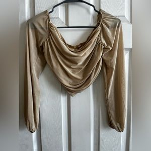 Gold long sleeve crop